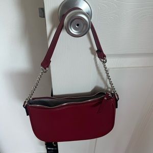 Forever 21 Red Silver Chain Mini Purse
